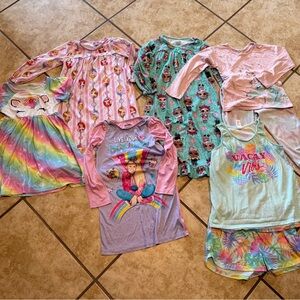 Girls Rainbow and Character Sleepwear Set - Pink, Mint, Purple